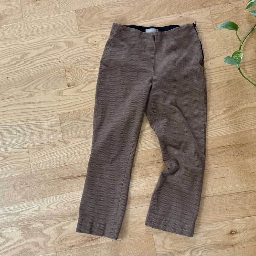 Everlane Kick Crop Work Pant Size 4 Retro Brown Houndstooth Ponte Stretch
